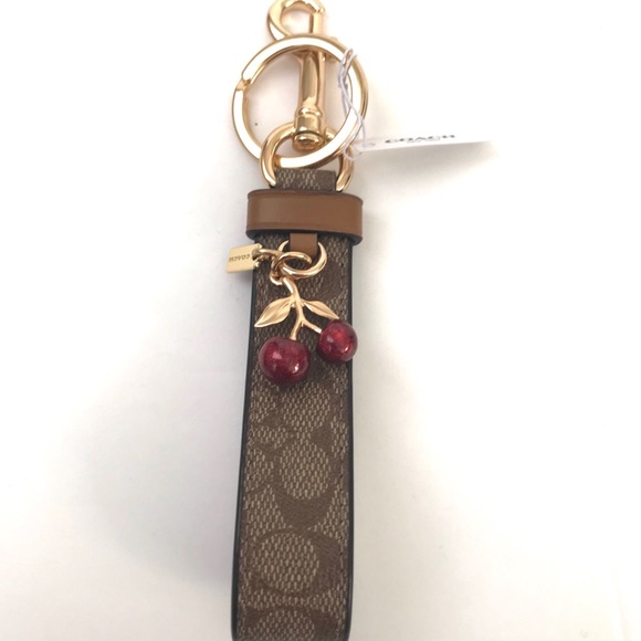 ๐ ๐ New Coach Signature Keychain w/ Cherry Charm - Picture 2 of 11